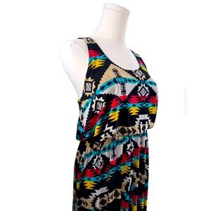 Vintage Boho Y2k 90s Made In‎ USA Yahada Long Mulit- Color Dress